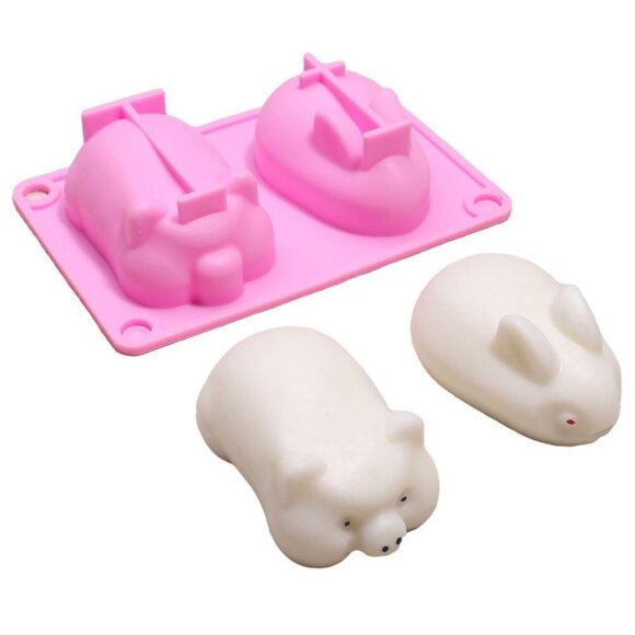 Silicone Mousse Cake Mold Bunny Piggy Baking Tray Dessert MoldPastry(2Packs)2pcs - Picture 4 of 8
